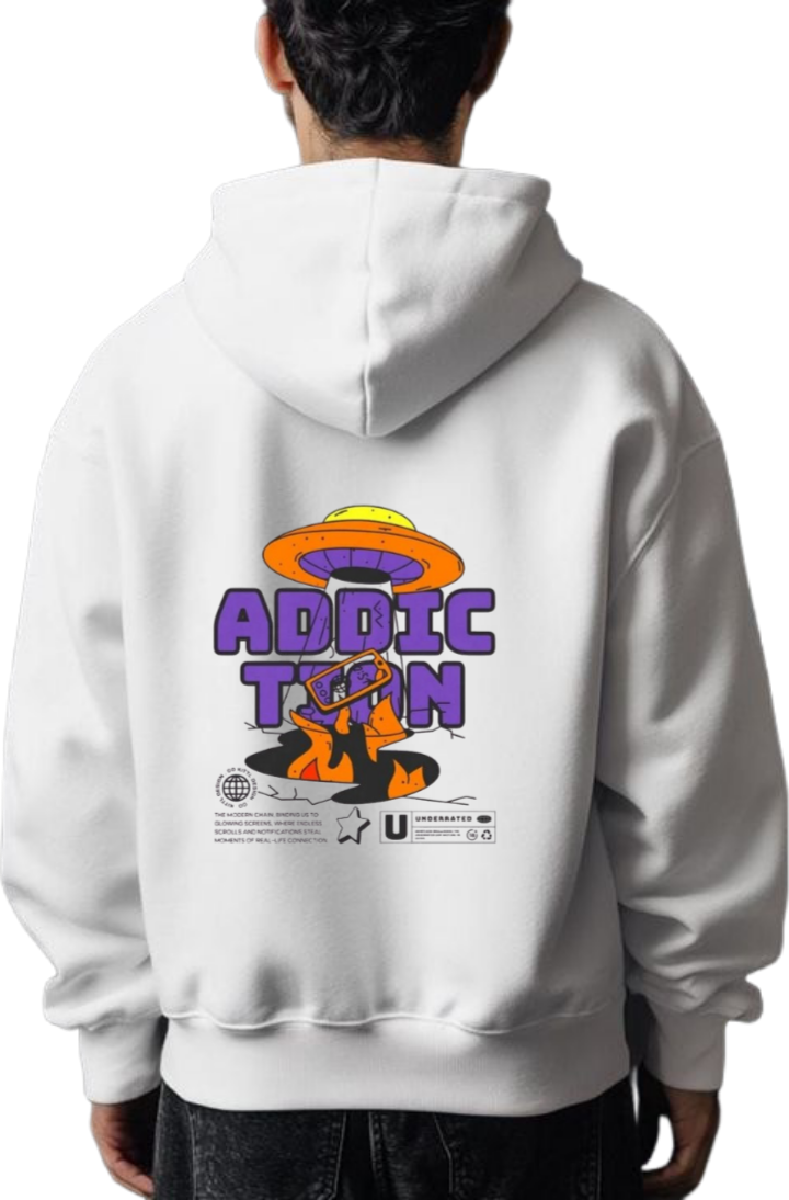 aliens Oversize Hoodie Back White 25