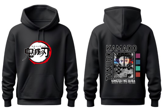 Anime Demon slayer nezuko tanjiro Oversize Hoodie Black 25