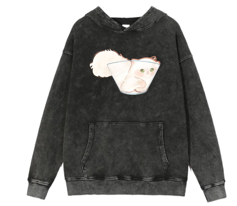 cat Oversize Hoodie Washed 25