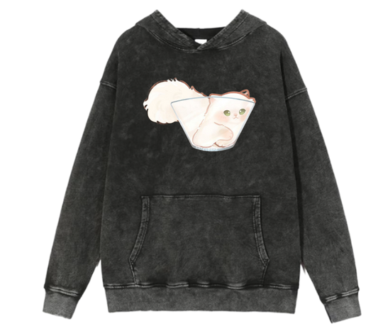 cat Oversize Hoodie Washed 25