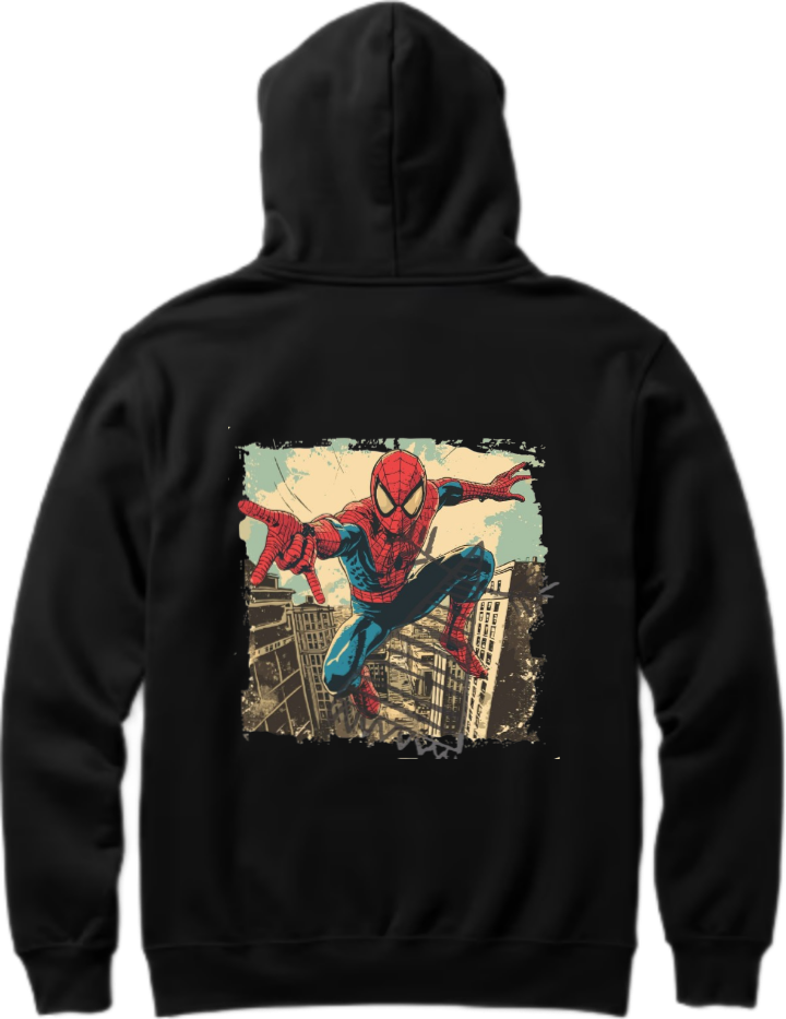 Spiderman One Size hoodie Black Back 25
