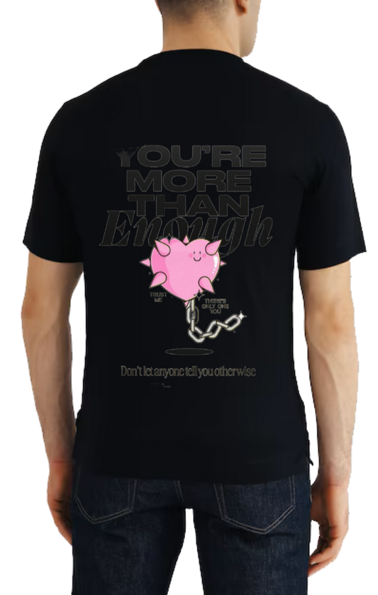 YOU'RE MORE THAN Enigh t- shirt One Size Black back 25