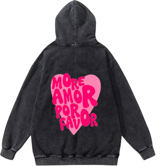 VaIentine coupIe Oversize  Hoodie Washed gray Back 25
