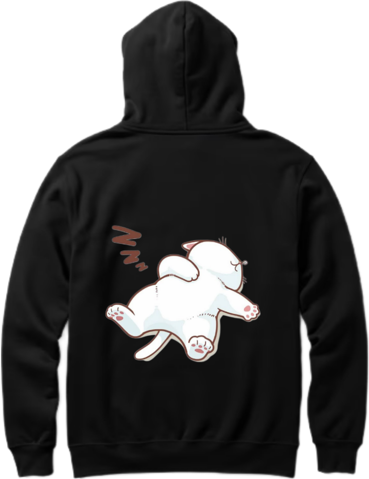 Peach and Goma One Size hoodie Black Back 25