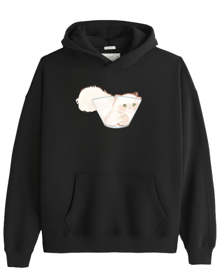 cat Oversize Hoodie Black 25