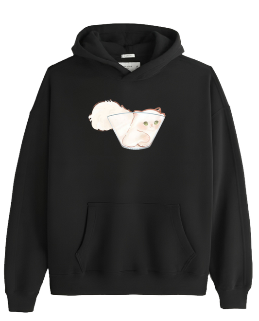 cat Oversize Hoodie Black 25