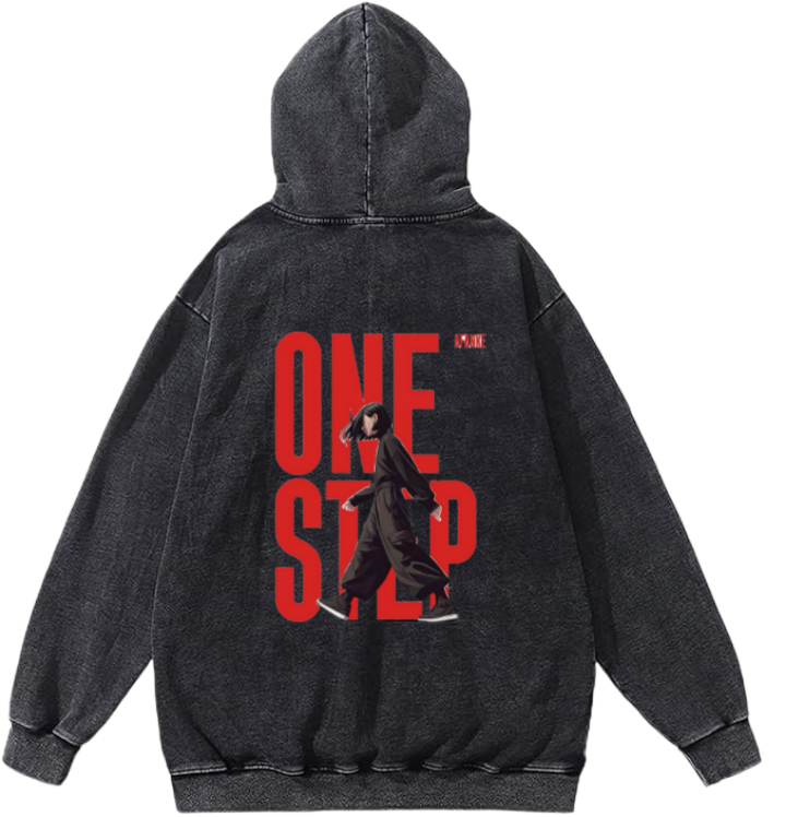 ONE STAD Over Size hoodie Washed Back 98