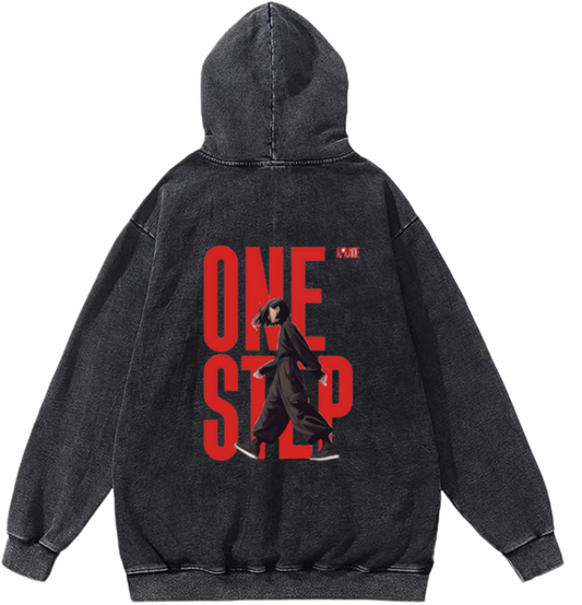 ONE STAD Over Size hoodie Washed Back 98