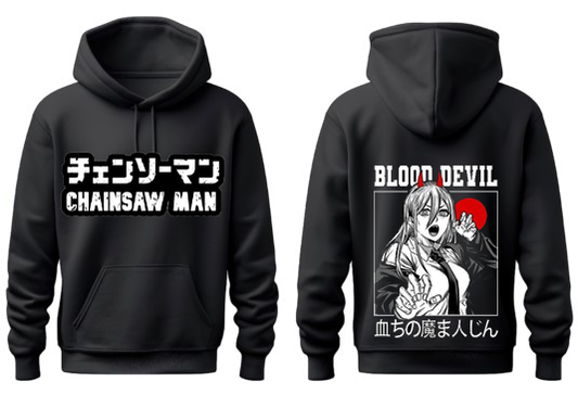 Chainsaw Man One Size hoodie Black Back 25