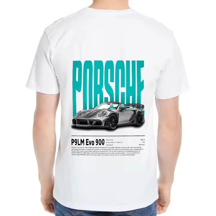 Mansory P9LM Evo 900 Cabrio Car t- shirt One Size White Back 25
