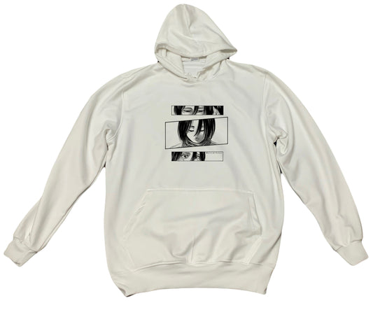 Anime Attack on titan shingeki no kyojin eren levi mikasa Aot White Oversize HOODIE 26