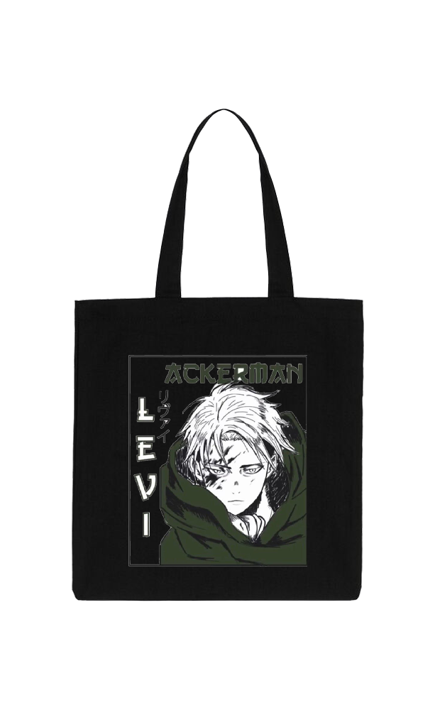 Anime Attack on titan shingeki no kyojin Aot Black tote bag 26
