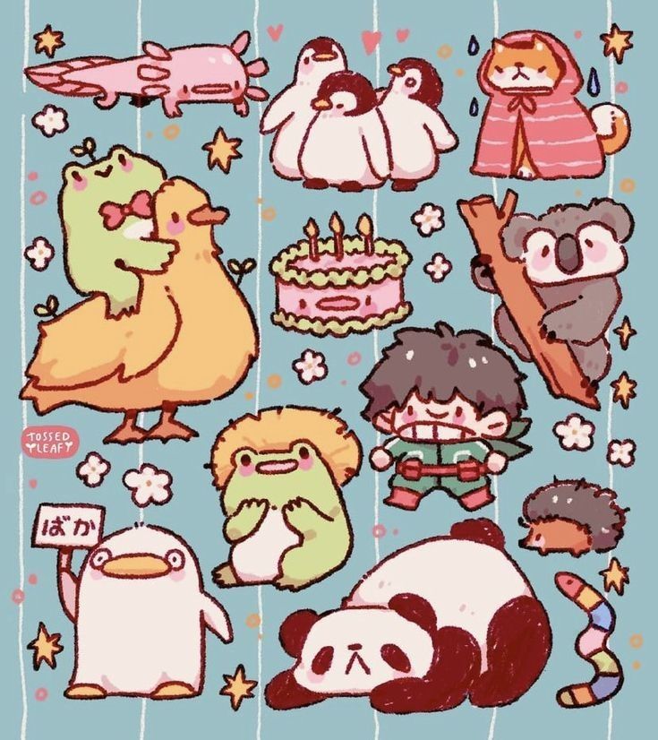 Cute Animals and Anime Chibi Stickers Pack, Aesthetic Panda, Frog, Penguin and Hero Theme Stickers for Journaling, Scrapbooking, Water Bottles, Laptop, and Planner Decals
