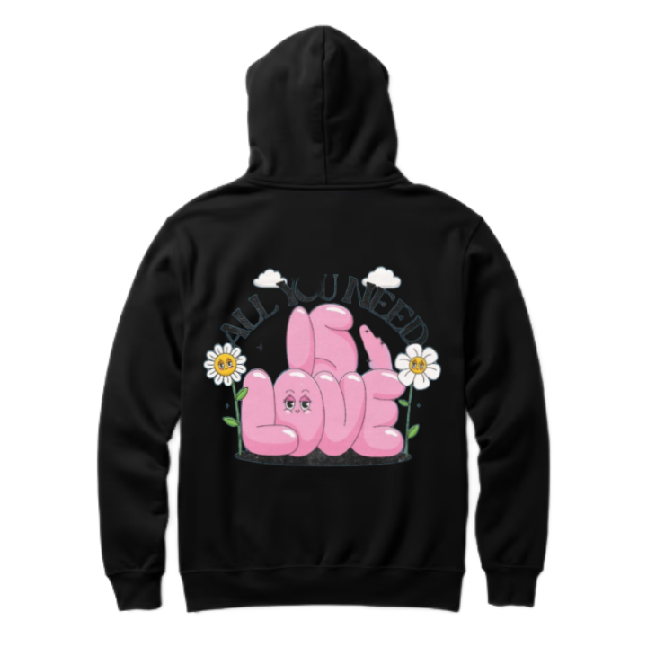 All you need is love One Size hoodie Black Back 26