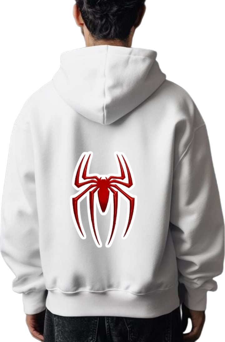 Spiderman One Size hoodie White Back 26