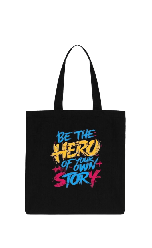 BE THE YOUR HERO OF WIN+ STORY Tote bag Black 213