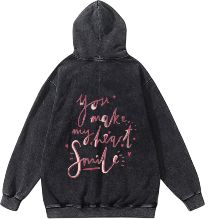 VaIentine coupIe Oversize  Hoodie Washed gray Back 26