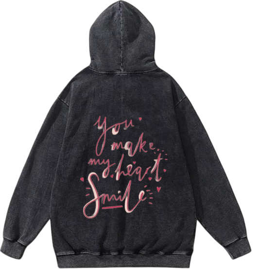 VaIentine coupIe Oversize  Hoodie Washed gray Back 26