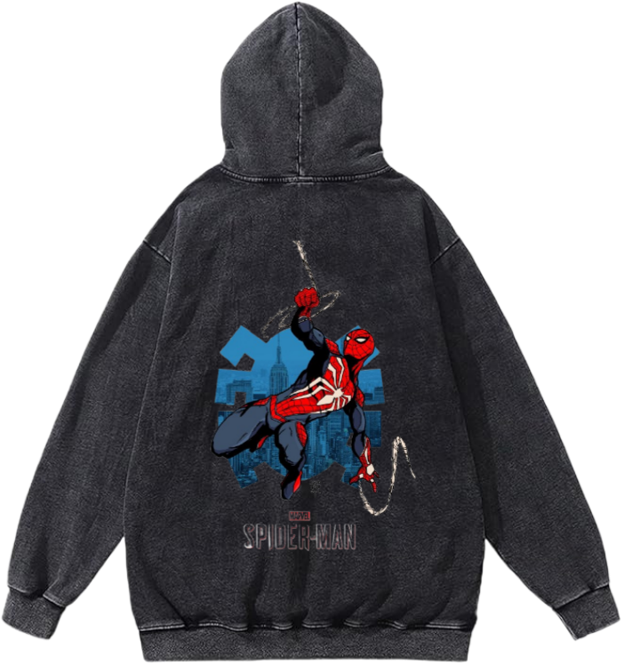 Spiderman One Size hoodie Washed Back 26