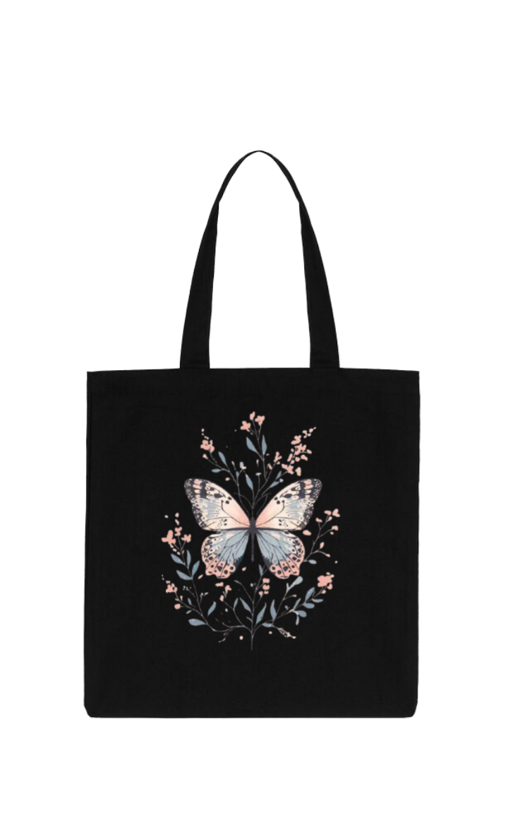 butterflies tote bag Black 26