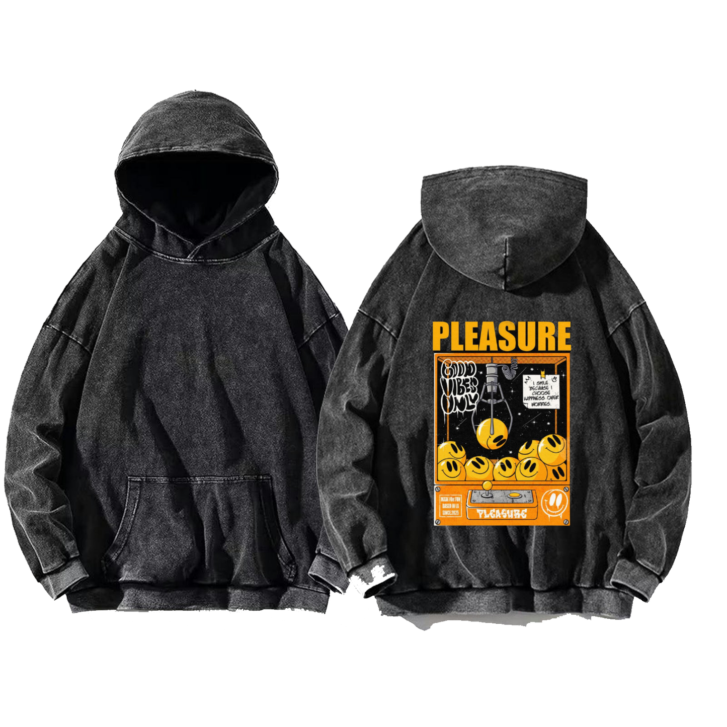 PLEASURE One Size hoodie Washed Back 26