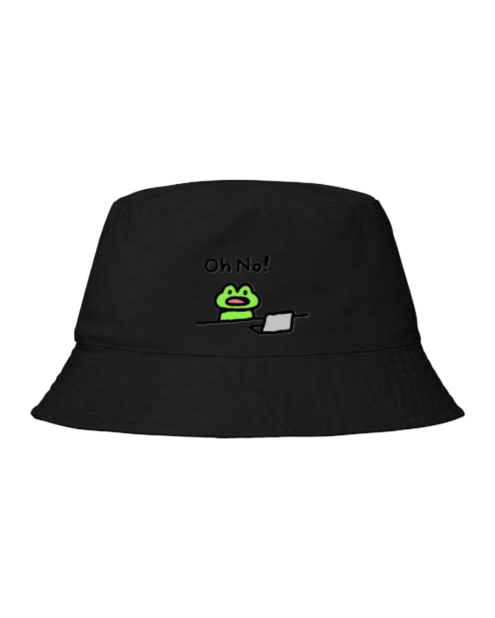 Frog Bucket hat Fishman hat cap Black 26