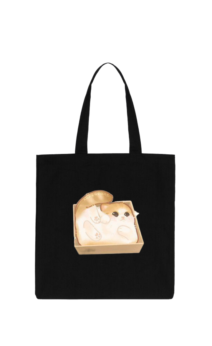 cat tote bag Black 26