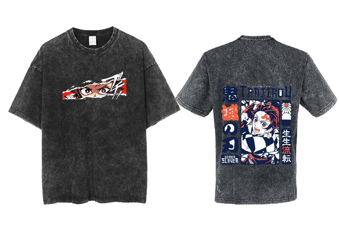 Anime Demon slayer nezuko tanjiro  One Size t- shirt Washed 26