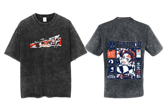 Anime Demon slayer nezuko tanjiro  One Size t- shirt Washed 26