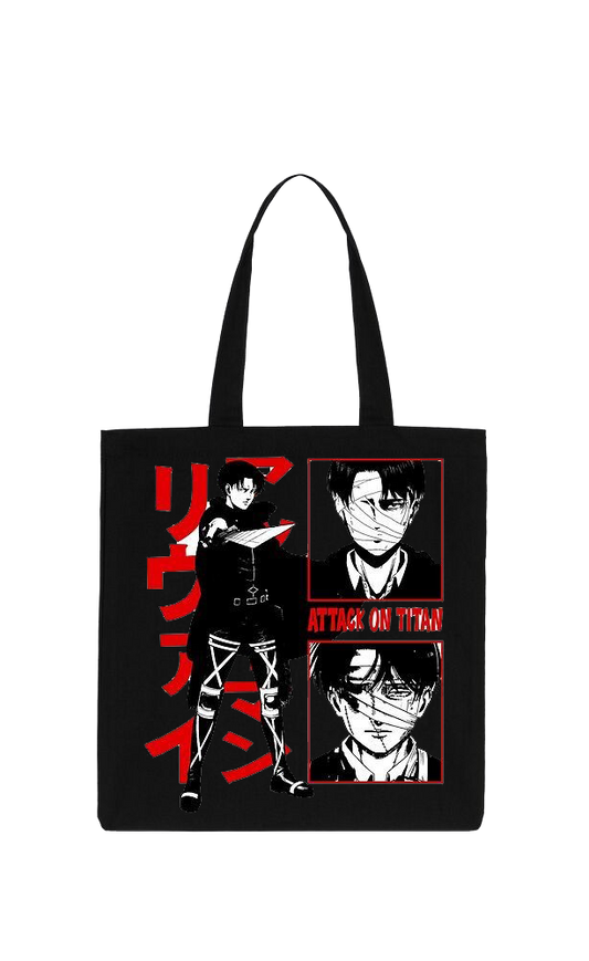 Anime Attack on titan shingeki no kyojin Aot Black tote bag 25