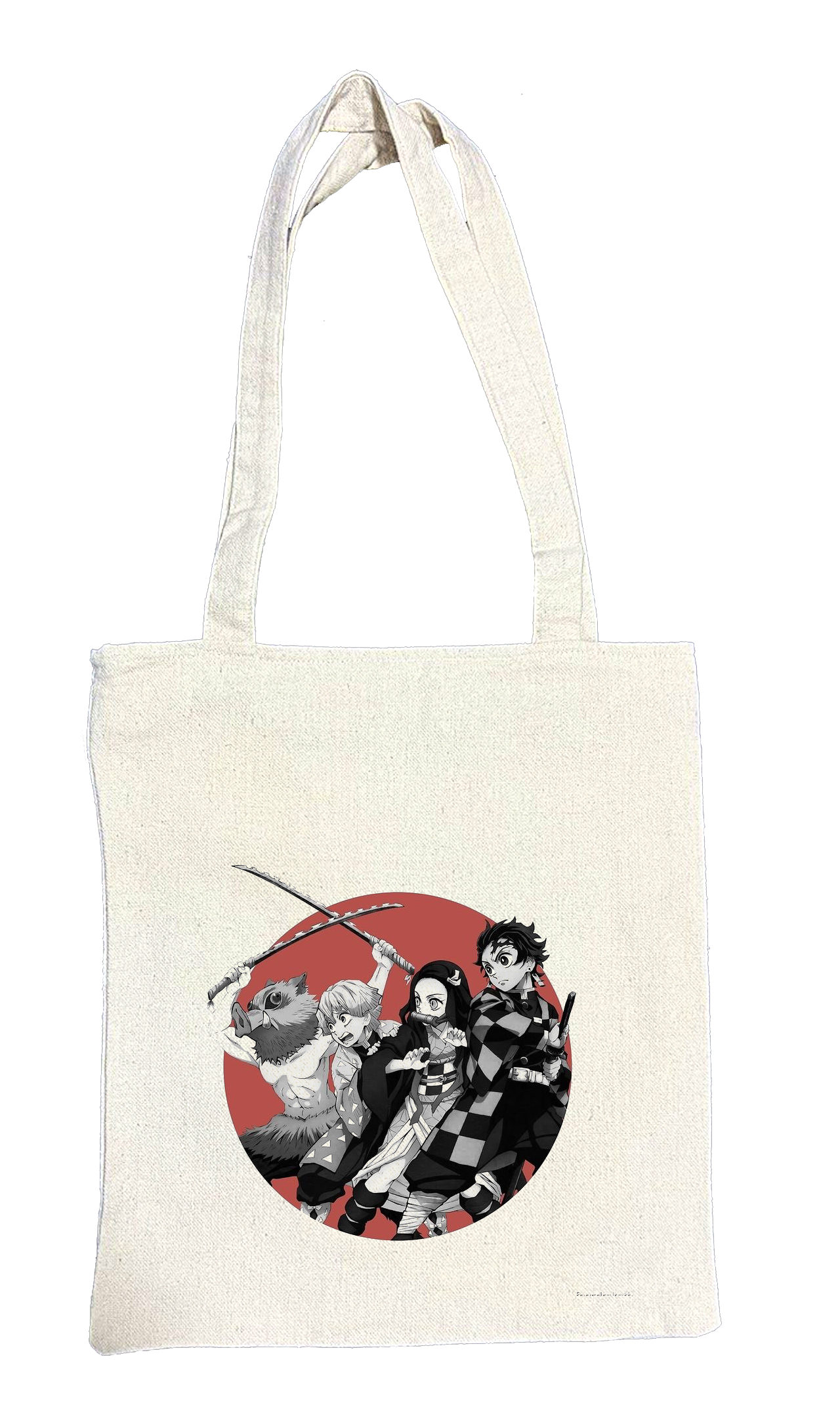 Anime Demon slayer nezuko tanjiro tote bag Beige 26
