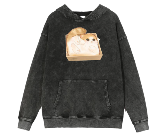 cat Oversize Hoodie Washed 26