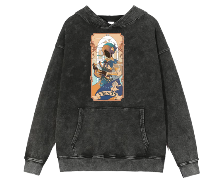 Genshin Impact Venti Over Size hoodie Washed 26