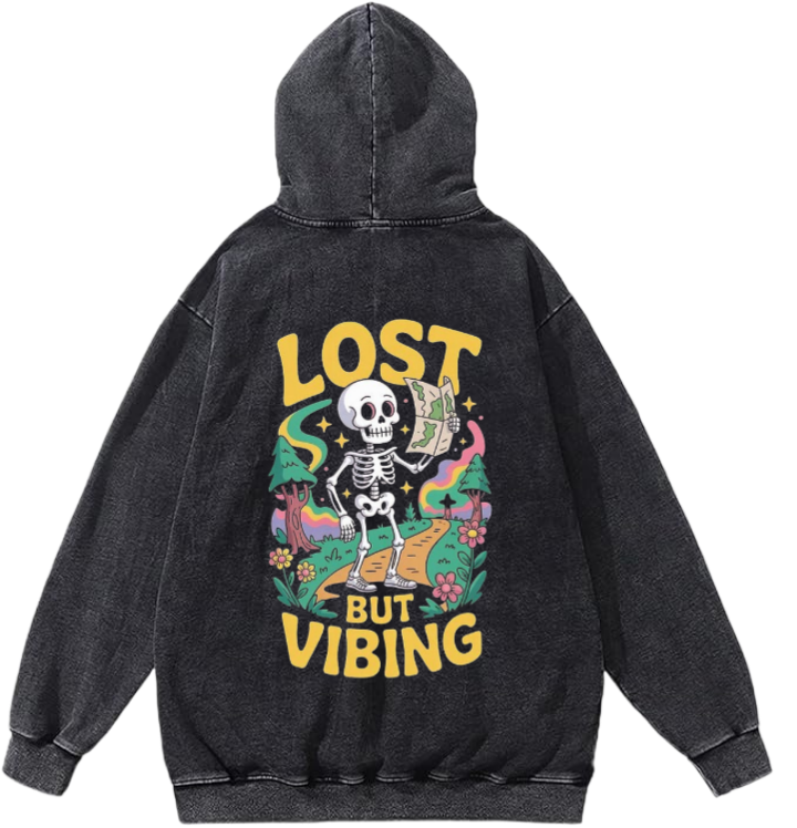 aliens Oversize Hoodie Washed gray Back 26