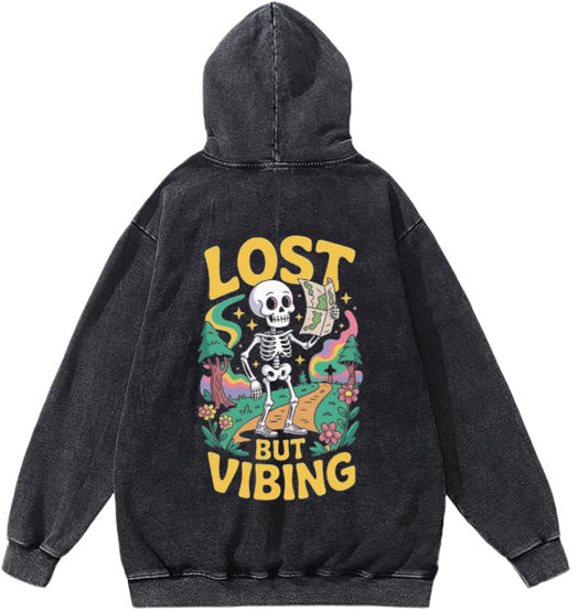 aliens Oversize Hoodie Washed gray Back 26