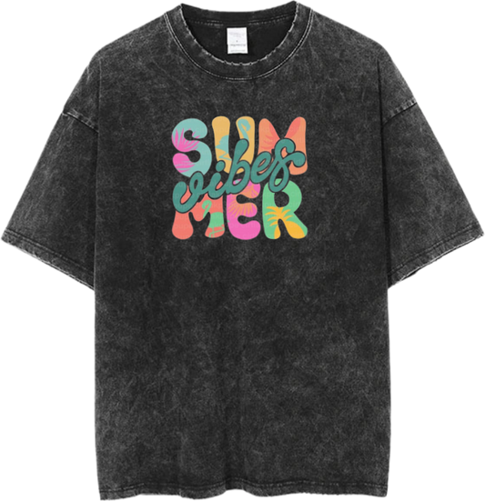 Summer Vibes One Size t- shirt Washed 22