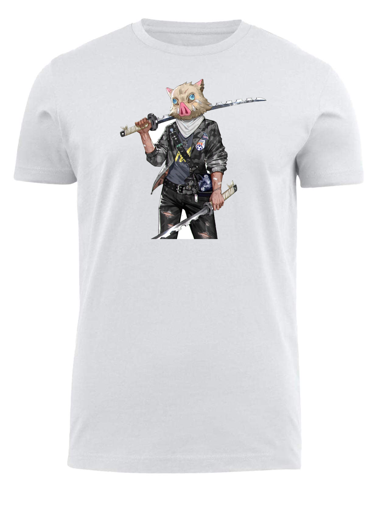 Anime Demon slayer nezuko tanjiro t- shirt fit White 26