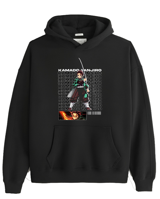 Anime Demon slayer nezuko tanjiro Oversize Hoodie Black 79