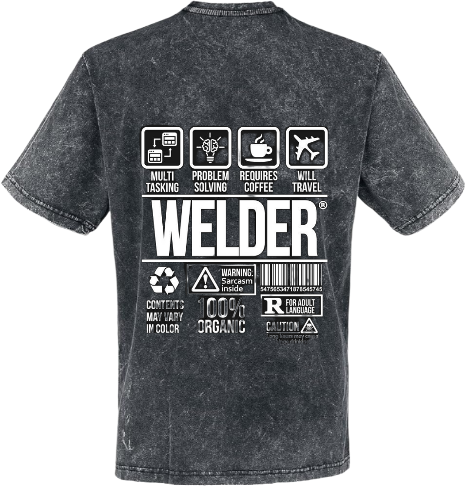 WELDER Back text One Size t- shirt Washed Back 105