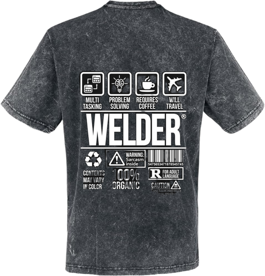 WELDER Back text One Size t- shirt Washed Back 105
