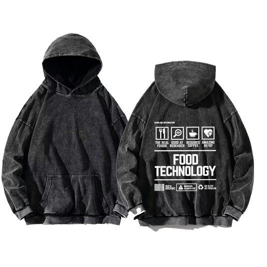 FOOD TECHNOLOGY oversize hoodie Washed back 128