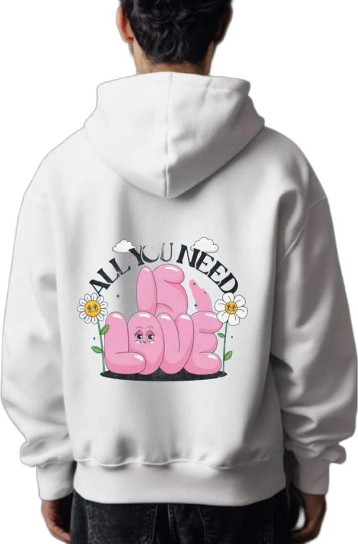 All You Need Is Love One Size hoodie White Back 26