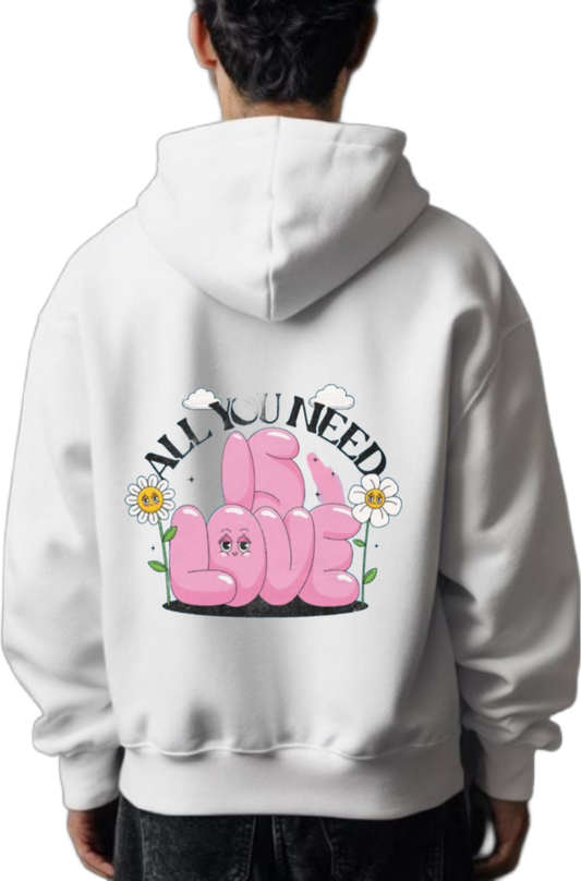 All You Need Is Love One Size hoodie White Back 26