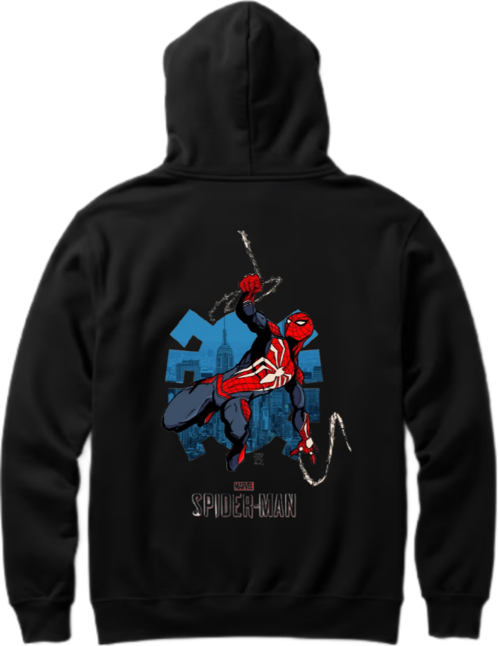 Spiderman One Size hoodie Black Back 26