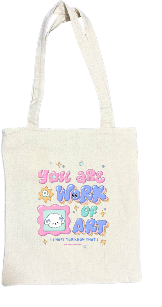 You ARE WORK a ART tote bag beige 166