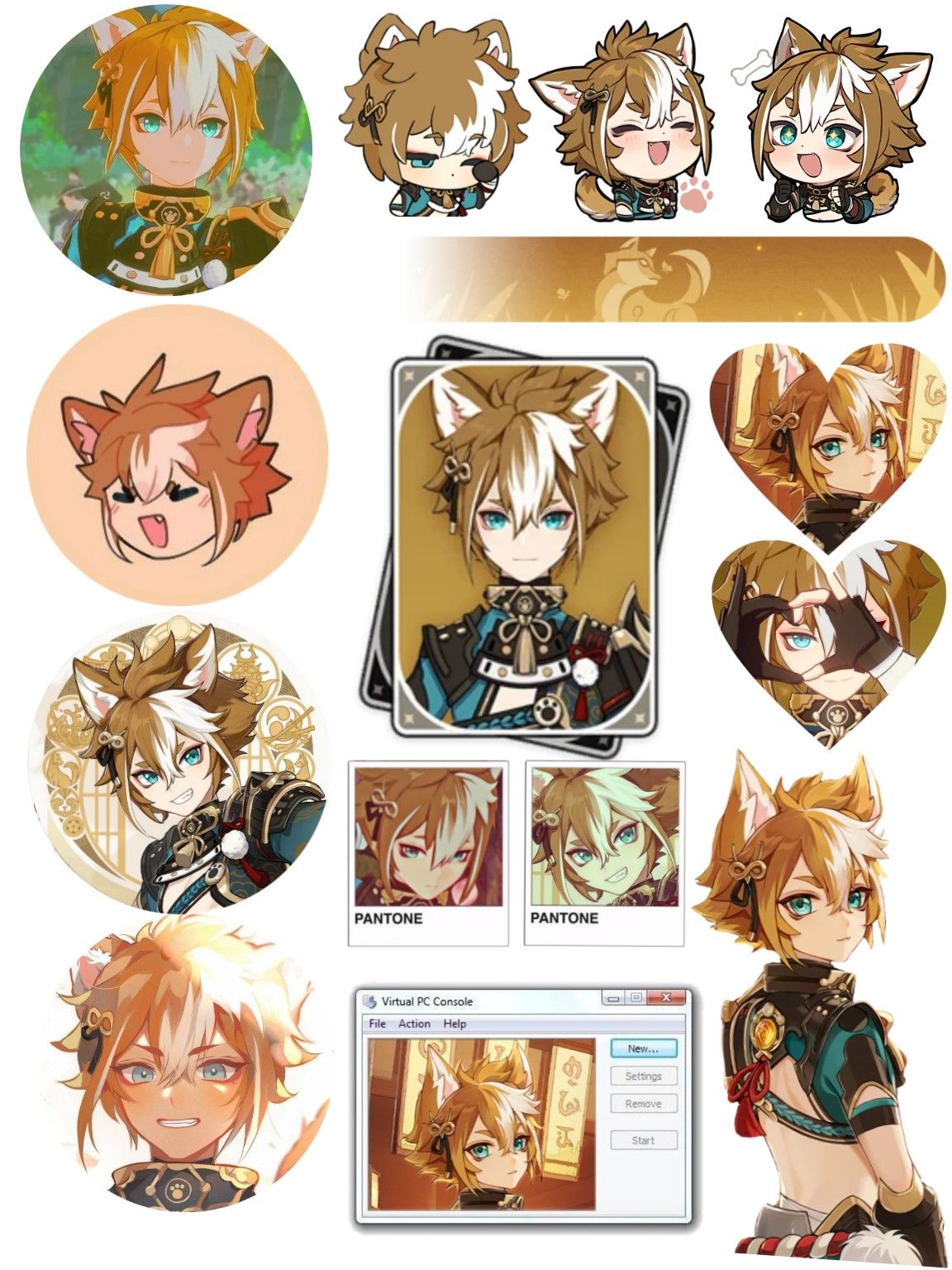 Genshin Impact Gorou Stickers Pack, Cute Anime Dog Boy and General Aesthetic Stickers for Journaling, Scrapbooking, Water Bottles, Laptop, and Planner Decals