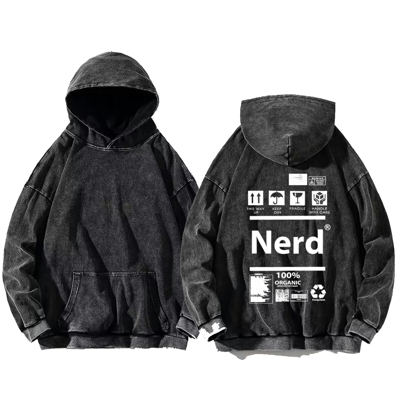 Nerd oversize hoodie Washed back 129