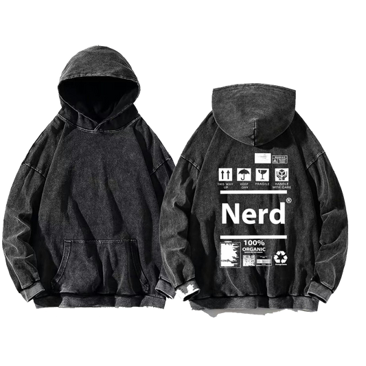Nerd oversize hoodie Washed back 129