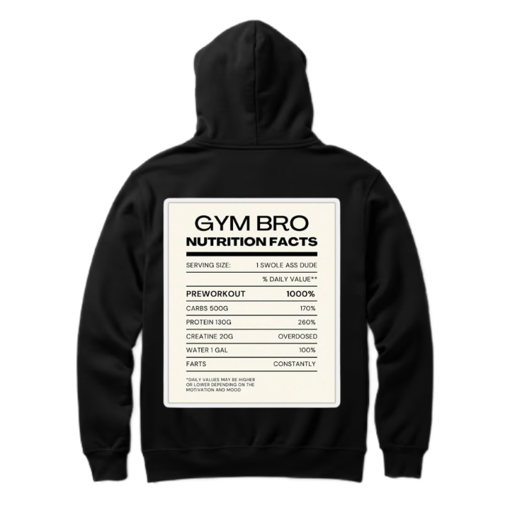 GYM BRO Back text oversize hoodie back 27