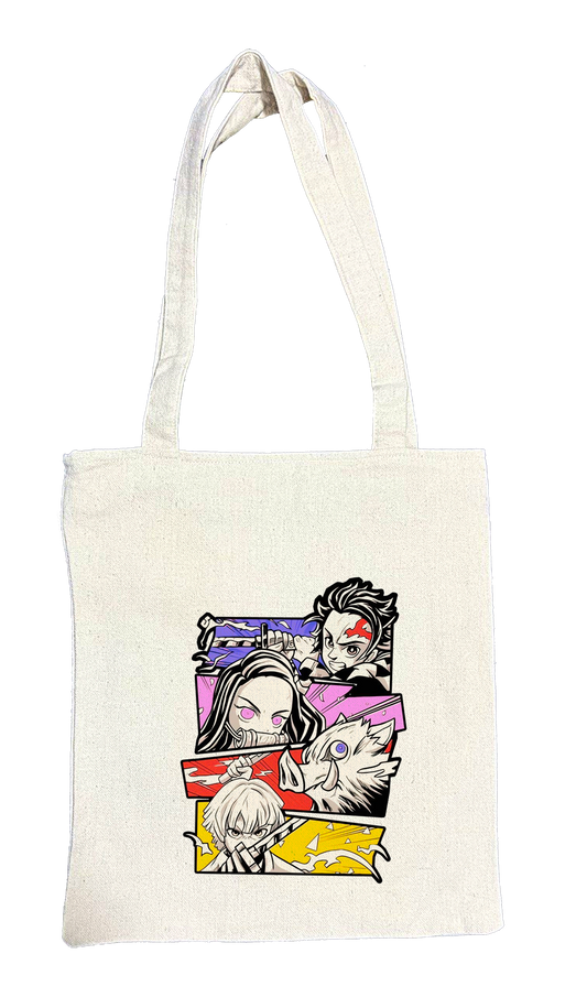 Anime Demon slayer nezuko tanjiro tote bag Beige 27